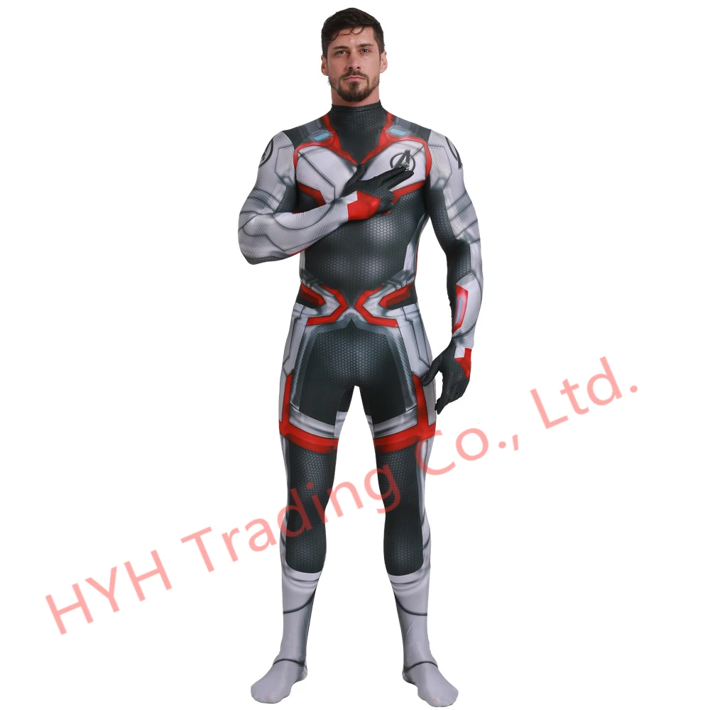 Avengers Endgame Quantum Realm Cosplay Costume Superhero Captain America Captain Marvel Zentai Bodysuit Avengers 4 Suit Jumpsuit