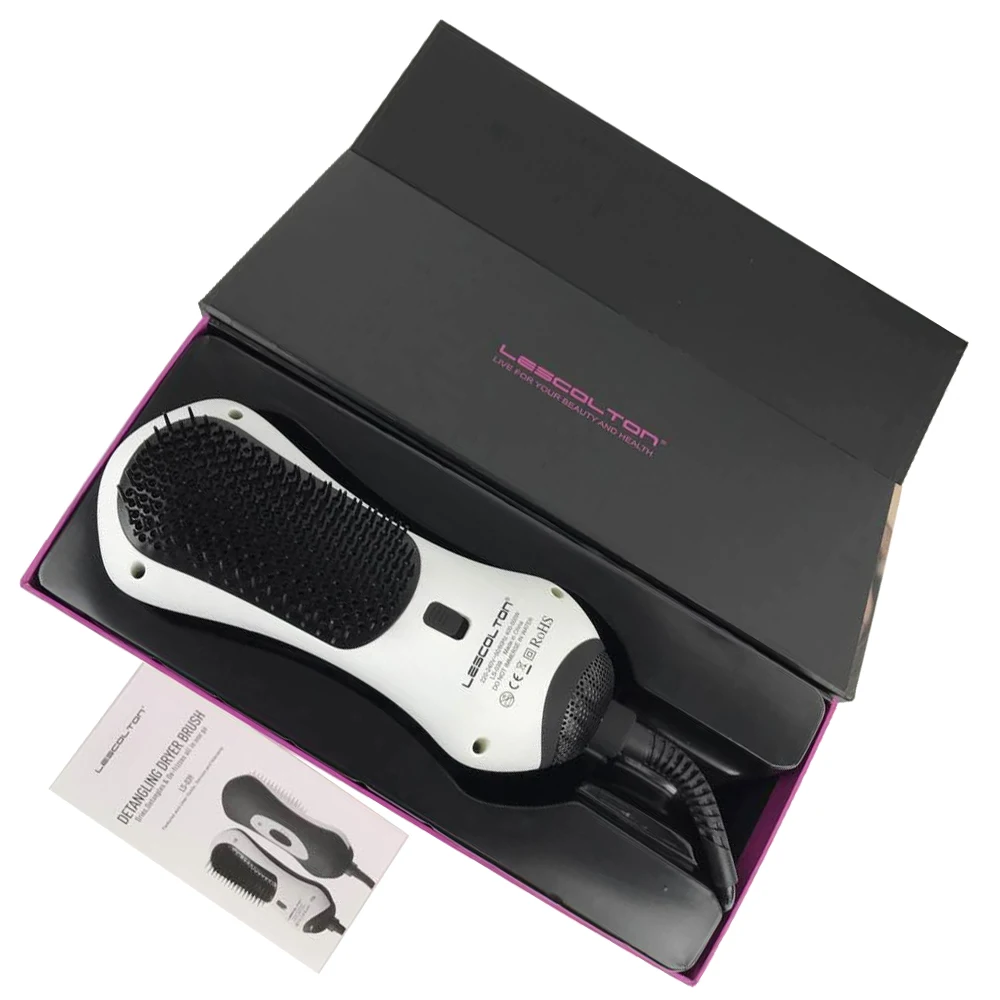2-in-1 Negative Ion Hair Straighter Detangling Dryer Brush Infrared Hair Dryer Detangle Dry Heat Hair Blower Comb Styling Tools (12)