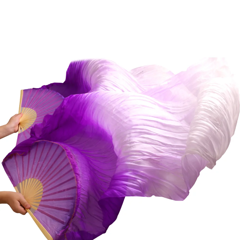 2018 New Arrivals High Quality Chinese Silk Fans 1 Pair Handmade Silk Belly Dance FansPurple+Light purple+White Colors 180*90 cm 2018 New Arrivals High Quality Chinese Silk Fans 1 Pair Handmade Silk Belly Dance FansPurple+Light purple+White Colors 180*90 cm