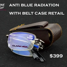 Мужские очки для чтения Clara Vida с зажимом на ремне, легко носить с собой, складные очки для чтения с защитой от синего излучения+ 1+ 1,5+ 2+ 2,5+ 3+ 3,5+ 4