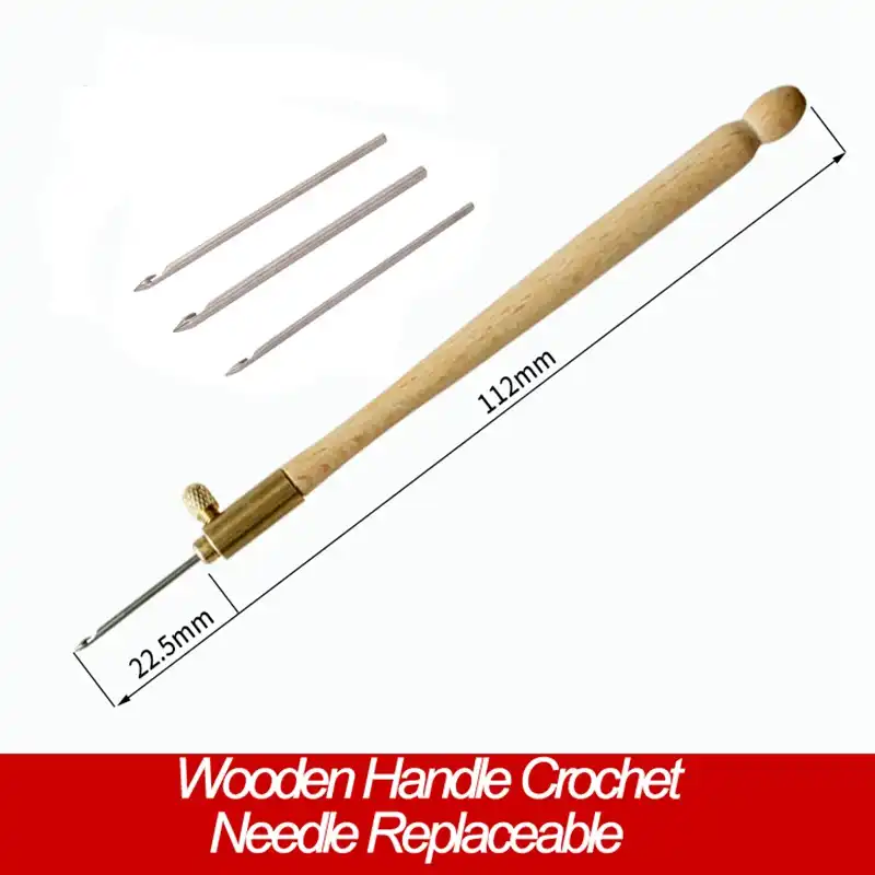 Tambour Hook de Madera con 6 Agujas,JEANGO Ganchillo Bordado Franc/és para Lentejuelas Cuentas Costura y Tejido a Mano