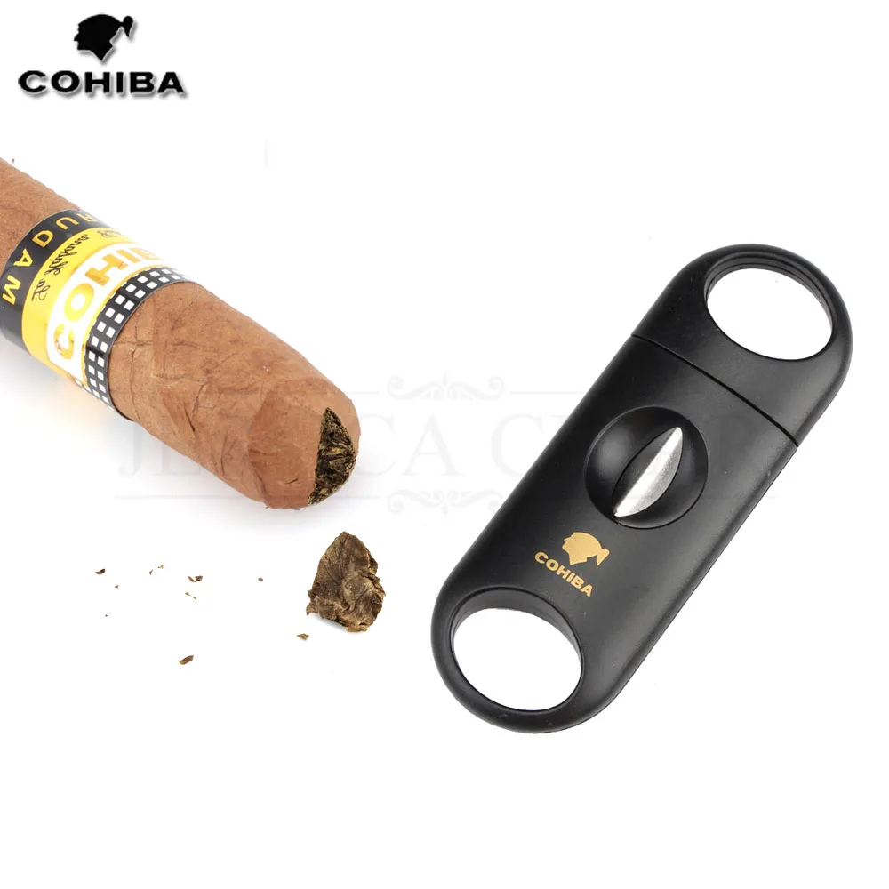 COHIBA Пластик V образный вырез Нержавеющая сталь лезвие, нож для сигар Sharp sigaar режущего инструмента сигар гильотины карман zigarren резак