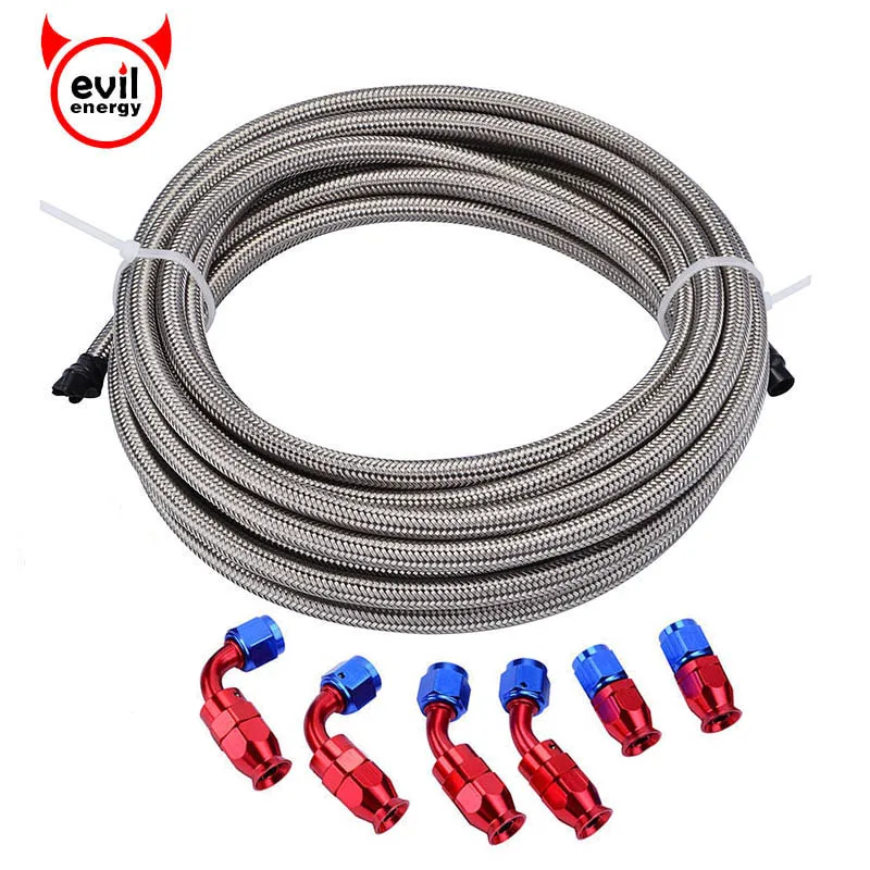 evil energy AN8 3M PTFE Oil Fuel Line E85 Hose Line With 0+45+90DEGREE