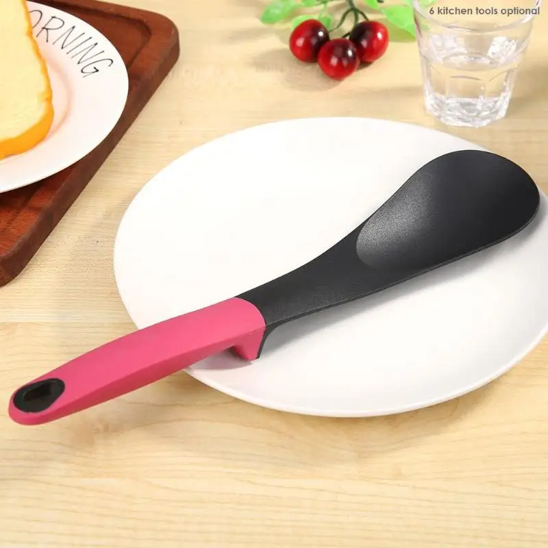 6pcs Colorful Handle Cookware Plastic Food Grade Kitchen Cooking Utensils Fashion Antibacterial Cooking Tools