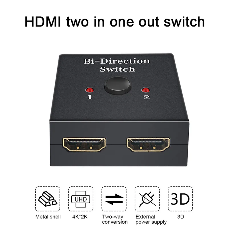 Новый горячий двунаправленный 2 HDMI коммутатор 2 в 1 выход/1 в 2 Выход видео сплиттер конвертер 1080 P