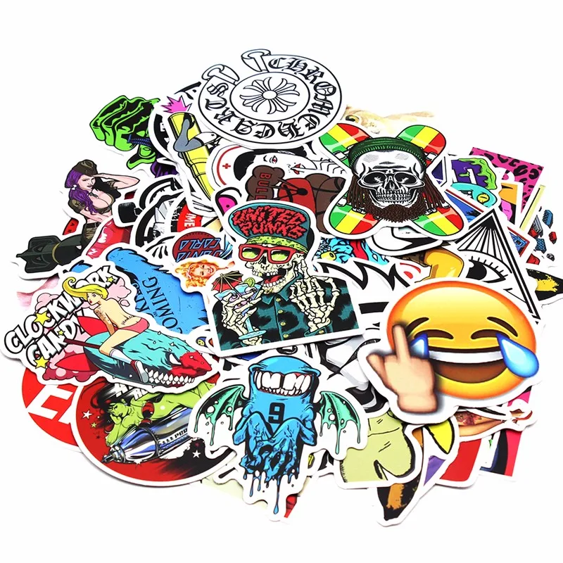 100 Pcs Waterproof Mixed DIY Motorcycle moto Bike Car Stickers Decal laptop luggage Skateboard Sticker car Styling Decal Sticker