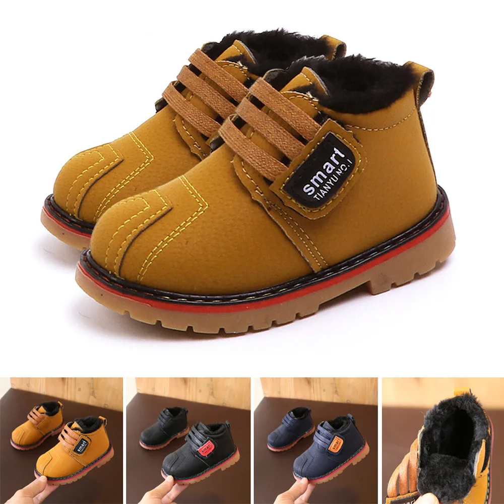 

Comfy Kids Fashion Warm Martin Boots Baby Boy Short Boots Girl Children Comfort Antislip Cotton Snow Shoes 2019 Winter Boots