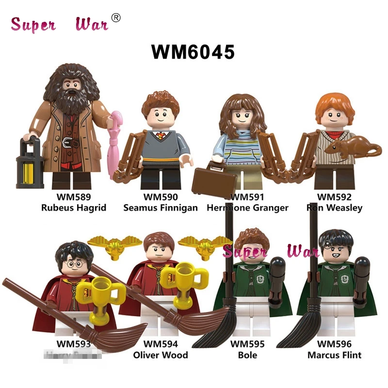 

Single Building Blocks Harry Potter Figures Rubeus Hagrid Seamus Finnigan Hermione Ron Oliver Wood Collection toys for children