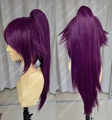 

FREE P&P^^^^^^^ Bleach Shihouin Yoruichi 60cm Purple Lolita Cosplay Party Wig w/ Ponytail