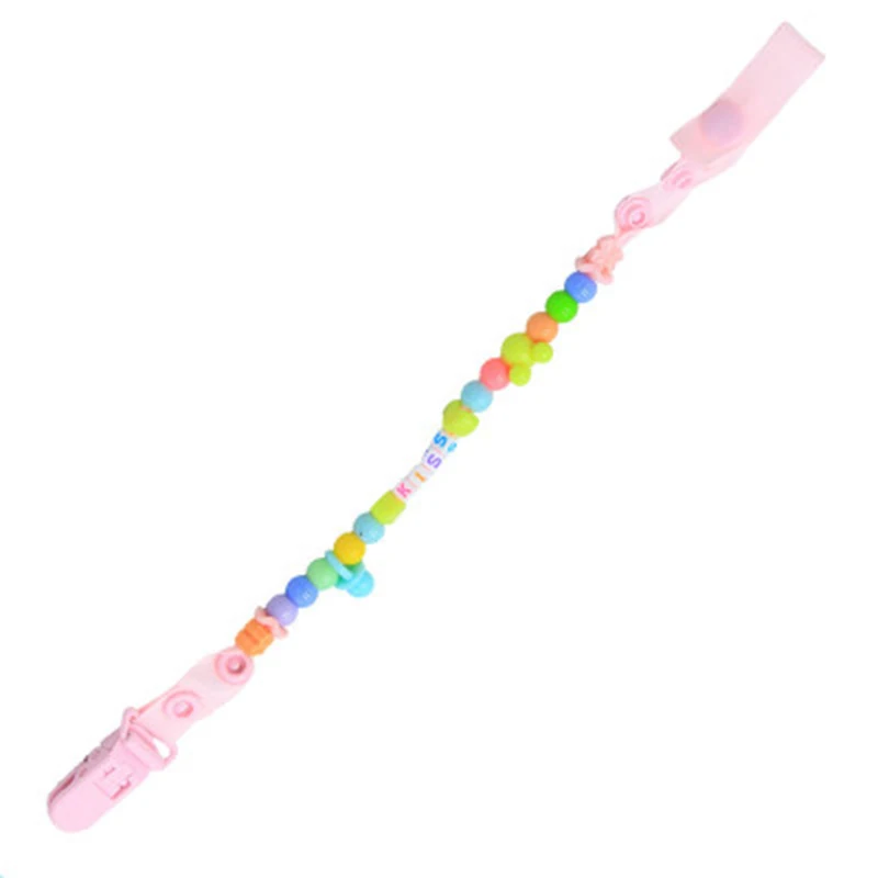 Baby Pacifier Chain Toddler Soother Nipple Holder Clip Colorful Beads Safety Plastic Material Easy Clean For Newborn BB5075 (5)