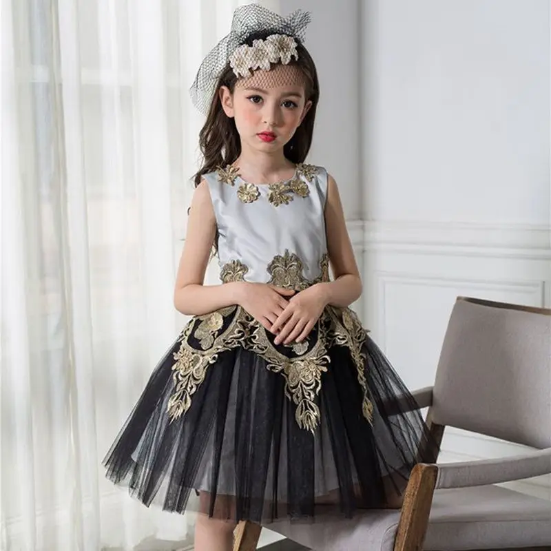 YNB 3Y 15Y Children High Quality Wedding Dress Girls Sleeveless Ball