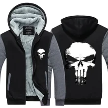 2017 neue ankunft mens hoodie Mode hoodies winter verdicken fleece punisher superhero Neuheit hoodies verdicken US EU Plus Größe