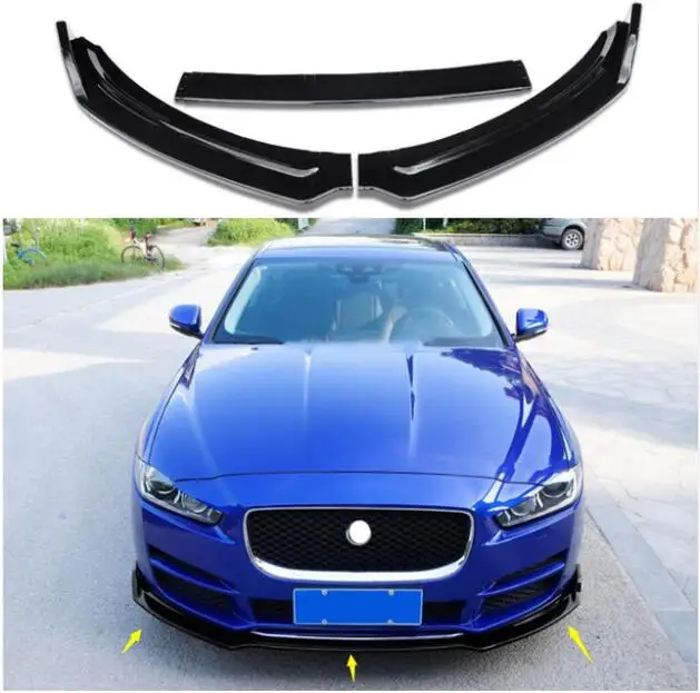 

ABS Carbon Fiber Front Lip Splitters Bumper Aprons Flaps Spoiler For Jaguar XE / XF 2016 2017 2018 2019