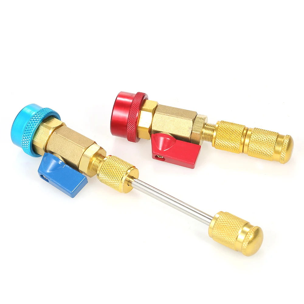 2pcs Air Conditioning R134A Valve Core Quick Remover Installer High Low