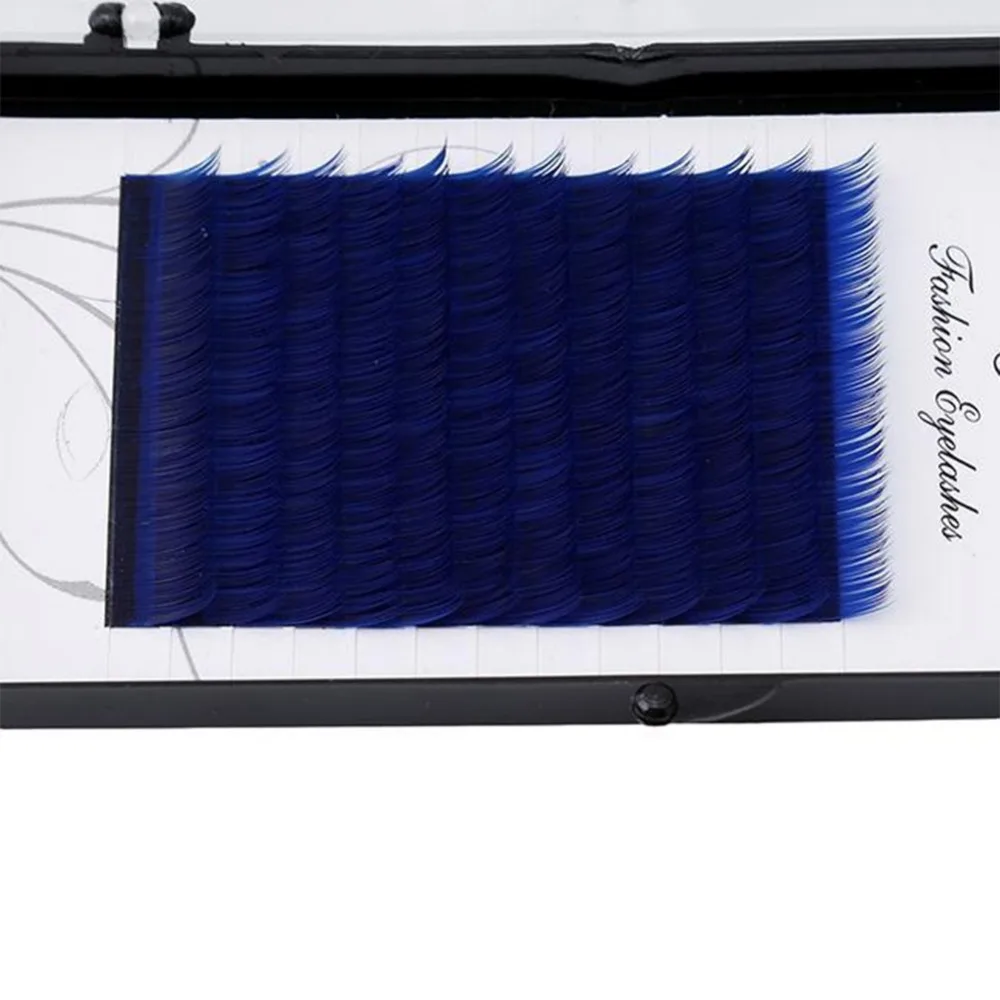

12 Rows/Tray Individual False Eyelashes Extension 0.20mm C D Curl Makeup Tools Blue Color Sexy Charming Makeup Tools #260795
