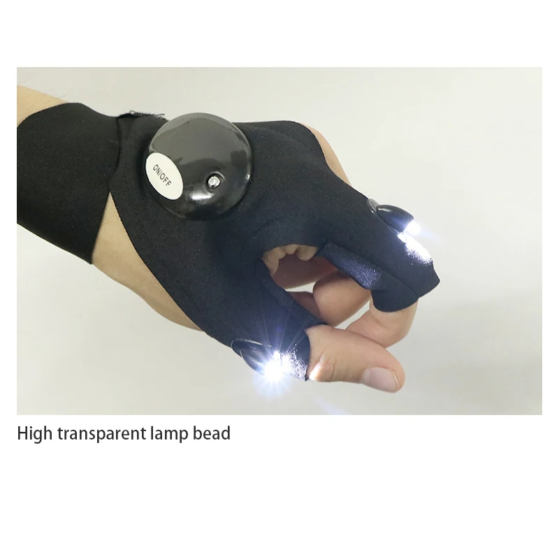 Инструменты для ремонта без пальцев перчатки со светодиодами на открытом воздухе для кемпинга, ночной рыбалки, светящиеся легкие перчатки