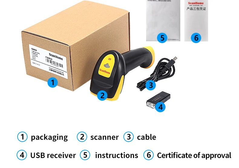 Беспроводной сканер штрих-кода kanhome 1D/2D QR PDF417 код ручной считыватель штрих-кодов пульт дистанционного управления с хранением SH-4100
