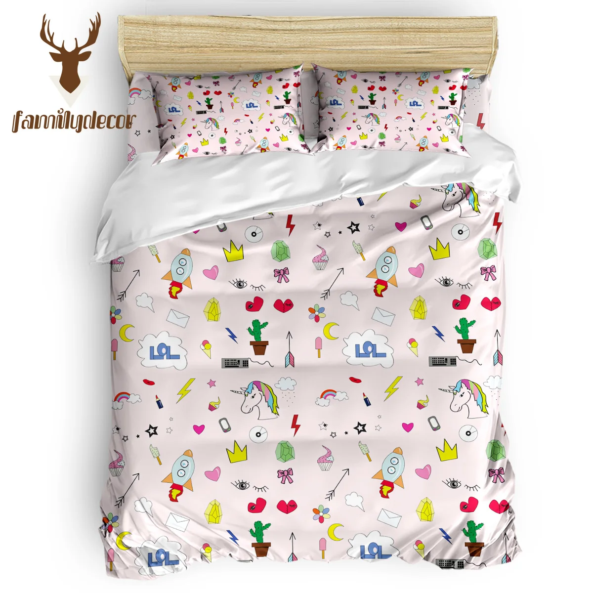 

Familydecor Children Cartoon Unicorn Bedding Sets Duvet Set Covers Duvet Cover Sets April Fools Childrens Bed Sets Toddler