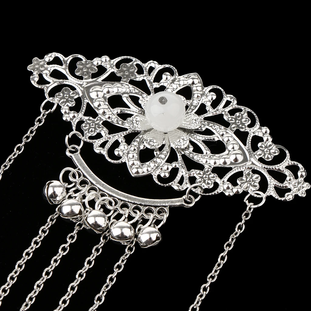 Womens Retro Traditional Chinese Wedding Floral Tassels Bells Hair Stick Chignon Chopsticks Headwear Jewelry