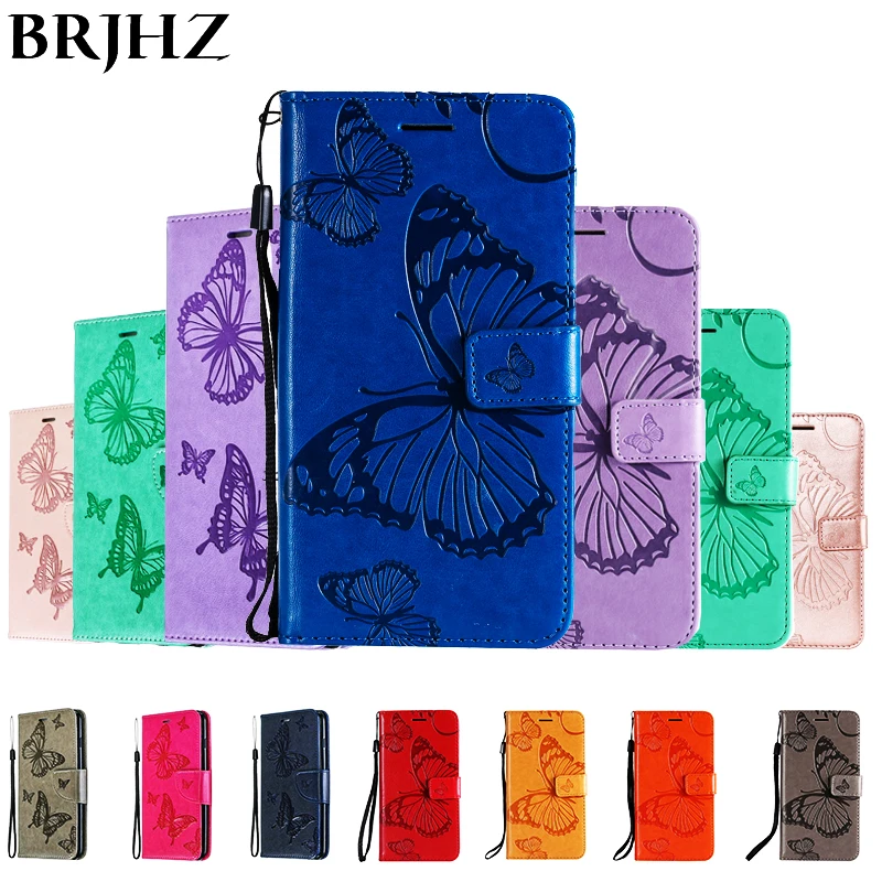 

Leather Case For Fundas Huawei Y6 2019 Case For Coque Honor 8A JAT-L41 case cover 3D butterfly Flip wallet Phone Bag shell