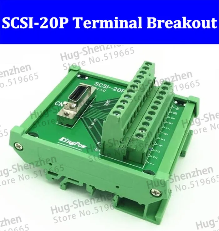 

High quality SCSI 20P 20 Pin CN slot 180 degree acquisition card Terminal Block Breakout Board Adapter DIN Rail Mounting 5pcs