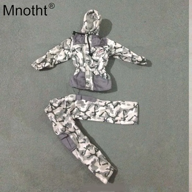 Mnotht 1/6 зимний Камуфляжный костюм с капюшоном куртка + брюки набор 6 стилей Мужская