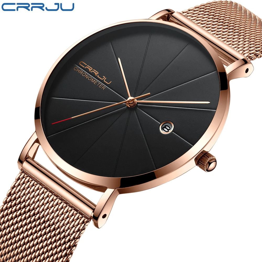 

relogio masculino CRRJU Top Luxury Brand Analog sports Wristwatch Display Date Men's Quartz Watches Business Watch Men Watch