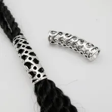 2 шт./лот Металл Серебро волосы оплетка dread Rasta dreadlock бусины кольца трубки около 10 мм Внутреннее отверстие для Аксессуары для волос
