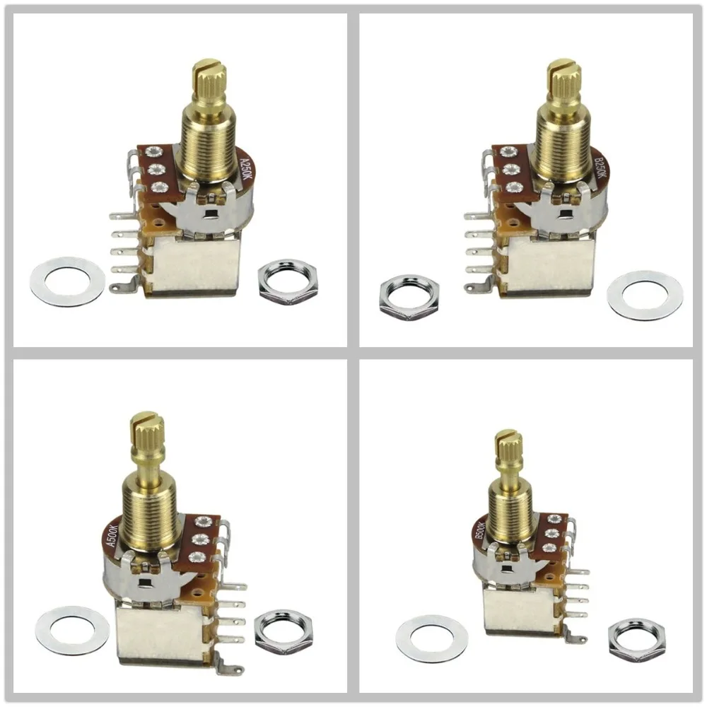 FLEOR 1 шт. потенциометр для гитары Push потенциометр A250K/B250K/A500K/B500K медный длинный разделительный вал(не тянет больше