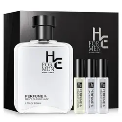 (H & E) Мужская мода Подарочная коробка для парфюмерии Lasting Essence Туалетная вода 50 мл, чтобы отправить три образца (Gulong духи Натуральный Свежий)