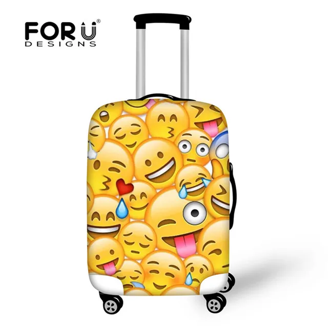 FORUDESIGNS Diamond Print Suitcase Cover Anti Dust Trolley Emoji