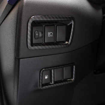 

For Toyota CHR C-HR 2016 2017 2018 ABS Matte/Carbon fibre Car Headlamps Adjustment Switch Cover Trim Interior Accessories 2pcs