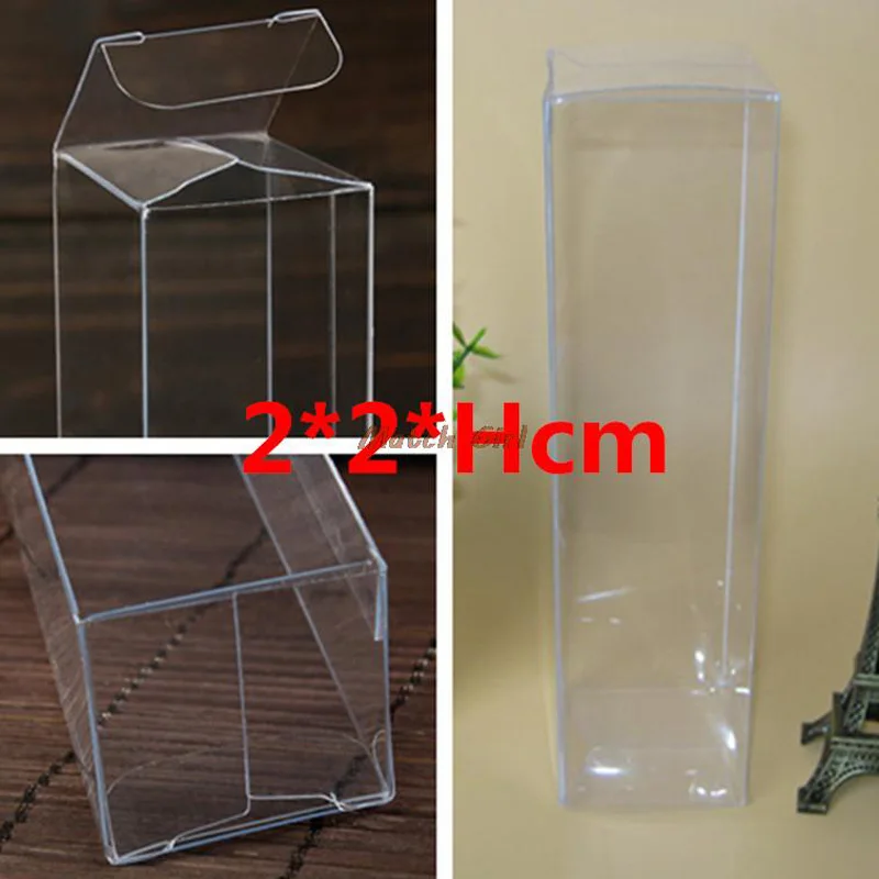 

50pcs/lot PVC Craft Display Box Clear Transparent Wedding Favor Gift Boxes Candy Cosmetic Jewelry Plastic Box Packaging For Pen