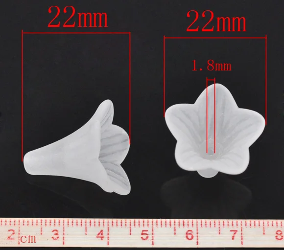 DoreenBeads акриловая вставка бусины в виде цветка белый матовый около 22,0 мм(7/") х 22,0 мм(7/8"), отверстие: Приблизительно 1,8 мм, 10 шт. новинка