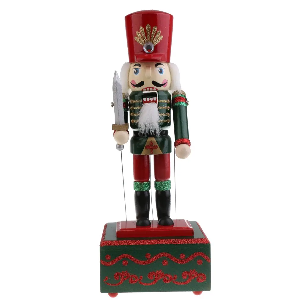 Caixa de Música Natal para a Criança da Família 32cm de Madeira Nutcracker Boneca Estatueta Collectible Ornamento Casa Decoração Brinquedos Presente Amigo 5 Instrumento musical de brinquedo