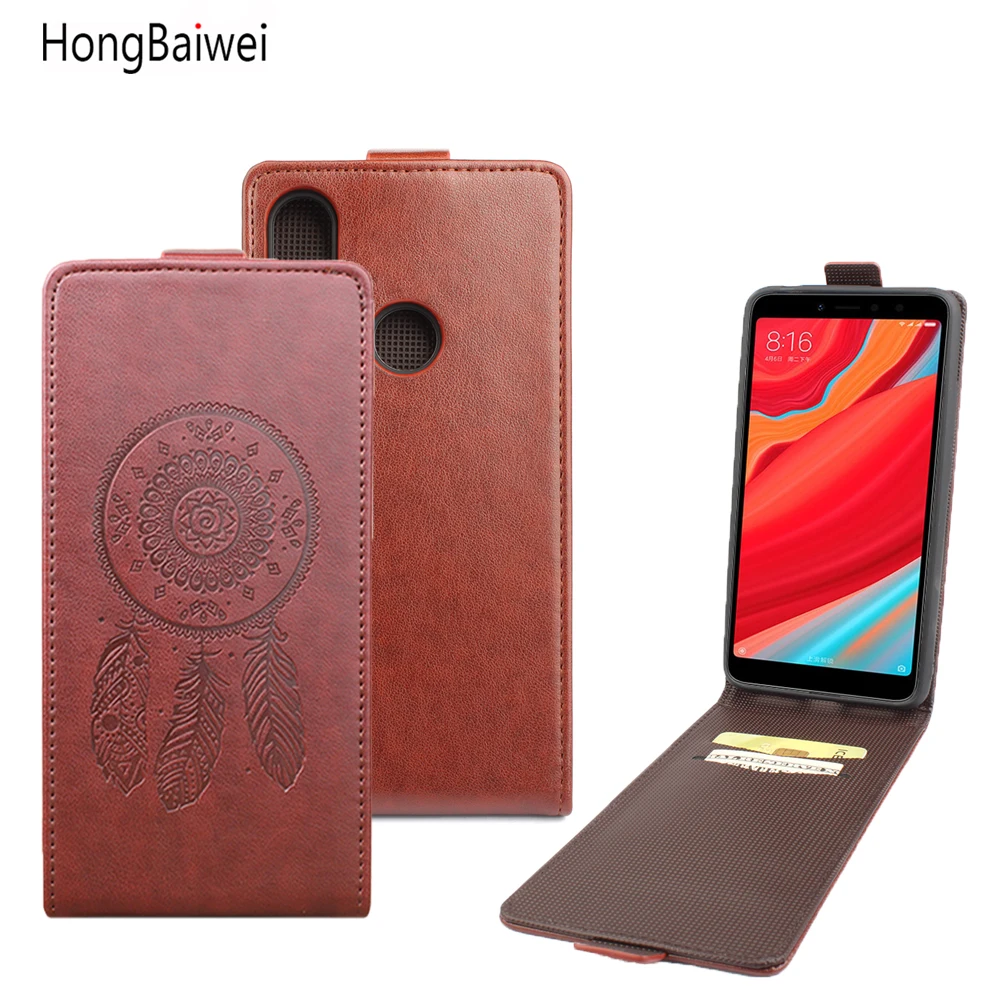 

HongBaiwei for 5.99 inch Xiaomi Redmi S2 Flip Case Fashion Embossed Leather Cover Case for Xiaomi Redmi S2 Vertical Back Cover