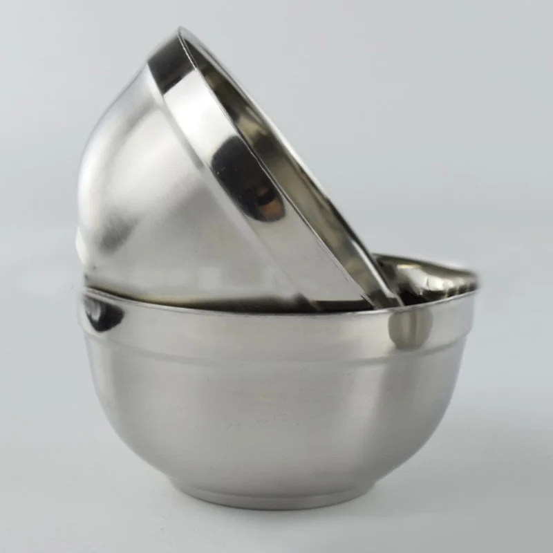 

4pcs Thermal Insulation Anti-Scald A Rice Bowl Stainless Steel Double Layer Instant Noodles Salad Bowls For Children Soup Bowl