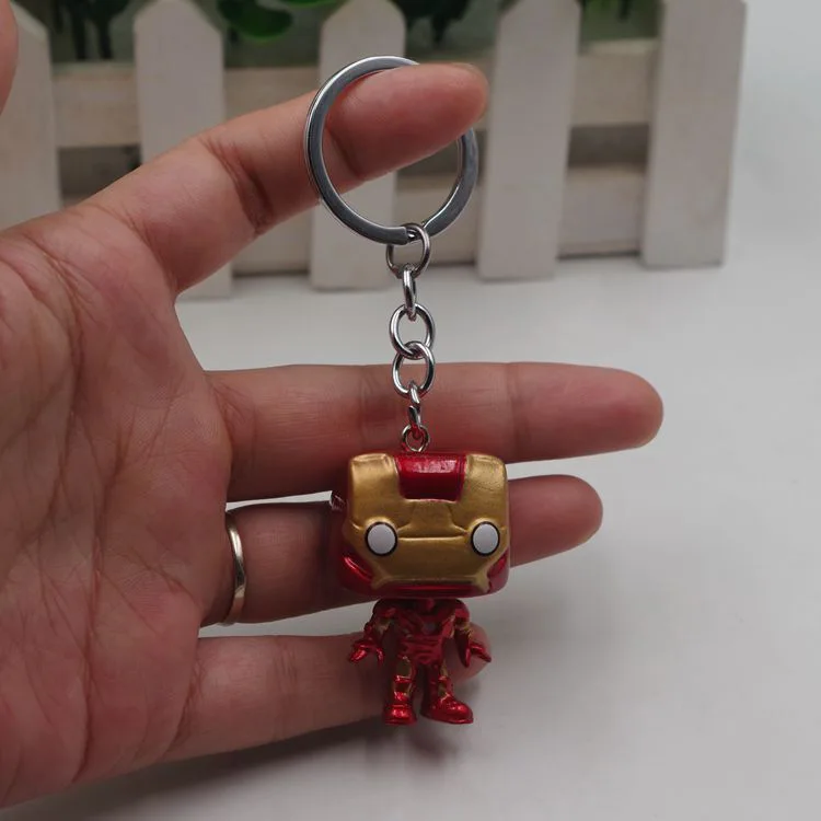 Funko ПВХ Марвел Мститель экшн-фигурка брелок супергерой Дэдпул Человек-паук Железный человек Халк 3D брелок для ключей с игрушкой брелок