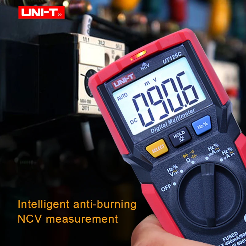 

UT125C handheld pocket digital multimeter AC/DC Voltage tester multimetro uni-t Amp Ohm Cap Hz NCV