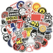 50 Uds. Pegatinas Retro Rock Band música Graffiti JDM impermeable Sticker Pack para Skateboard equipaje Laptop coche motocicleta calcomanía