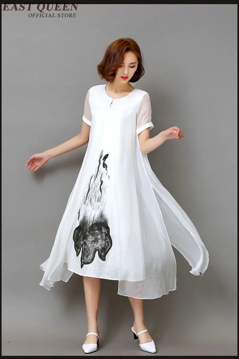 womens white linen dress