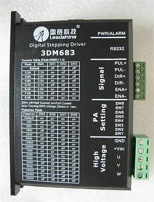 

DHL/EMS 2*CNC Stepper Drive 3ph 3.2~8.3A 20~60VDC Match Nema23 34 Motor 3DM683 Leadshine -A2