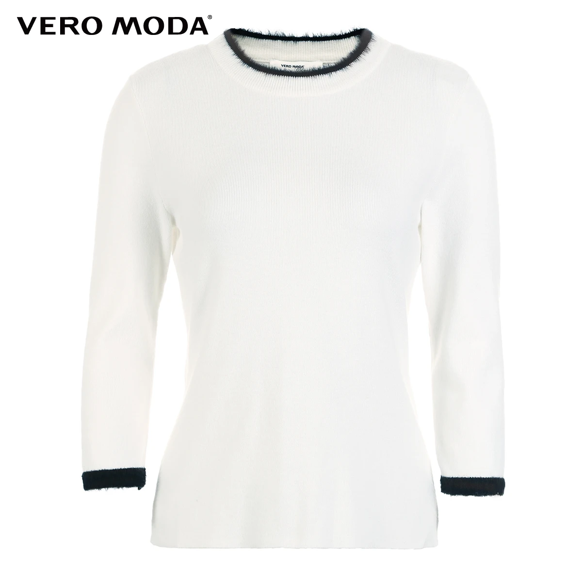 Vero Moda женский круглый вырез минималистичный 3/4 рукава приталенный базовый трикотаж | 319124534