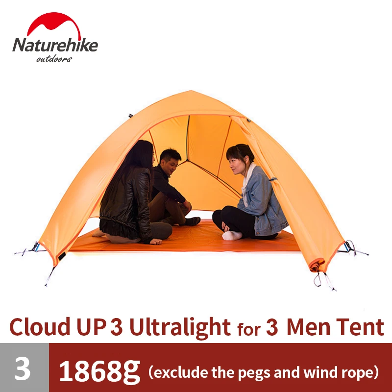 Naturehike Cloud Up Series 1 2 3 Человек Палатка Открытый Сверхлегкий походный кемпинг водонепроницаемый палатка с бесплатным ковриком