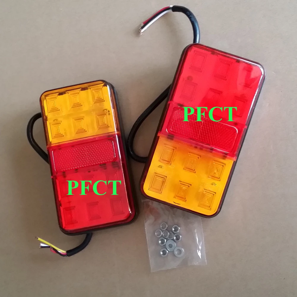 

Free Shipping 2x 12V 24V LED Stop Tail Indicator Rear Light with Reflector Lamp for Truck Trailer Caravan