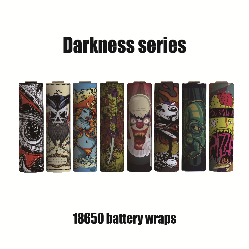 

10Pcs Electronic Cigarette 18650 Battery Stickers Blood Series Protective Battery Cover Case Skin 2 Wrap High Drain Batteries