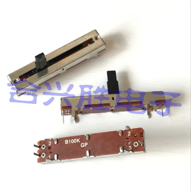 

2PCS/LOT 4.5cm sliding potentiometer single league B100K mixer keyboard instruments straight slide pusher axial length 12 mm