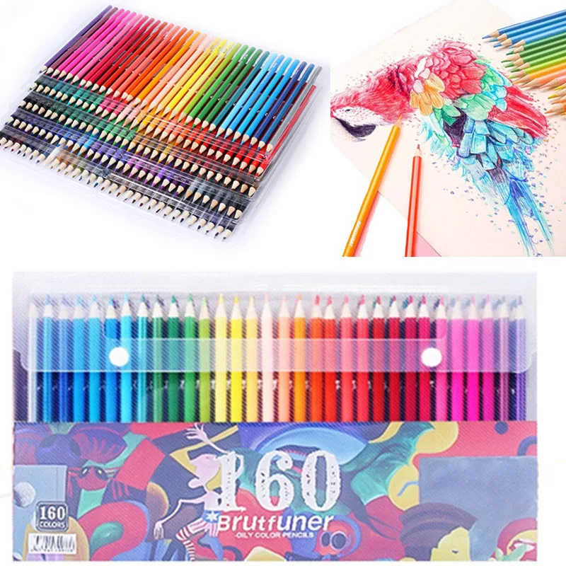 

160 Colors Student Stationery Oily Color Lead Wooden Colored Pencils Graffiti For Drawing Painting School Office Supplies