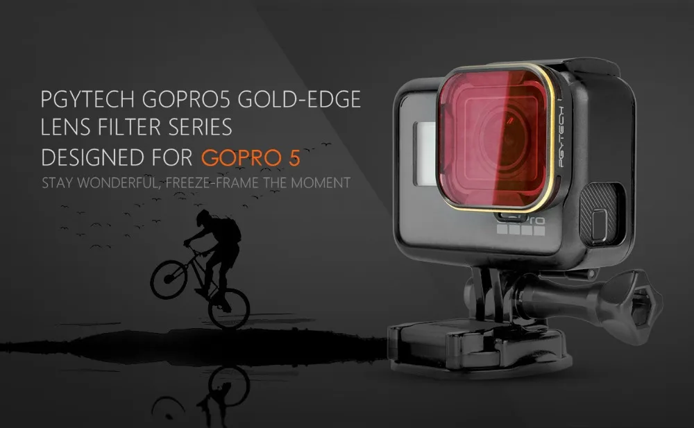 PGYTECH Gopro 5 6 Hero 7 фильтр для объектива серии Gold edge фильтры для камеры для gopro аксессуары go pro рукоятка Удлинительное крепление