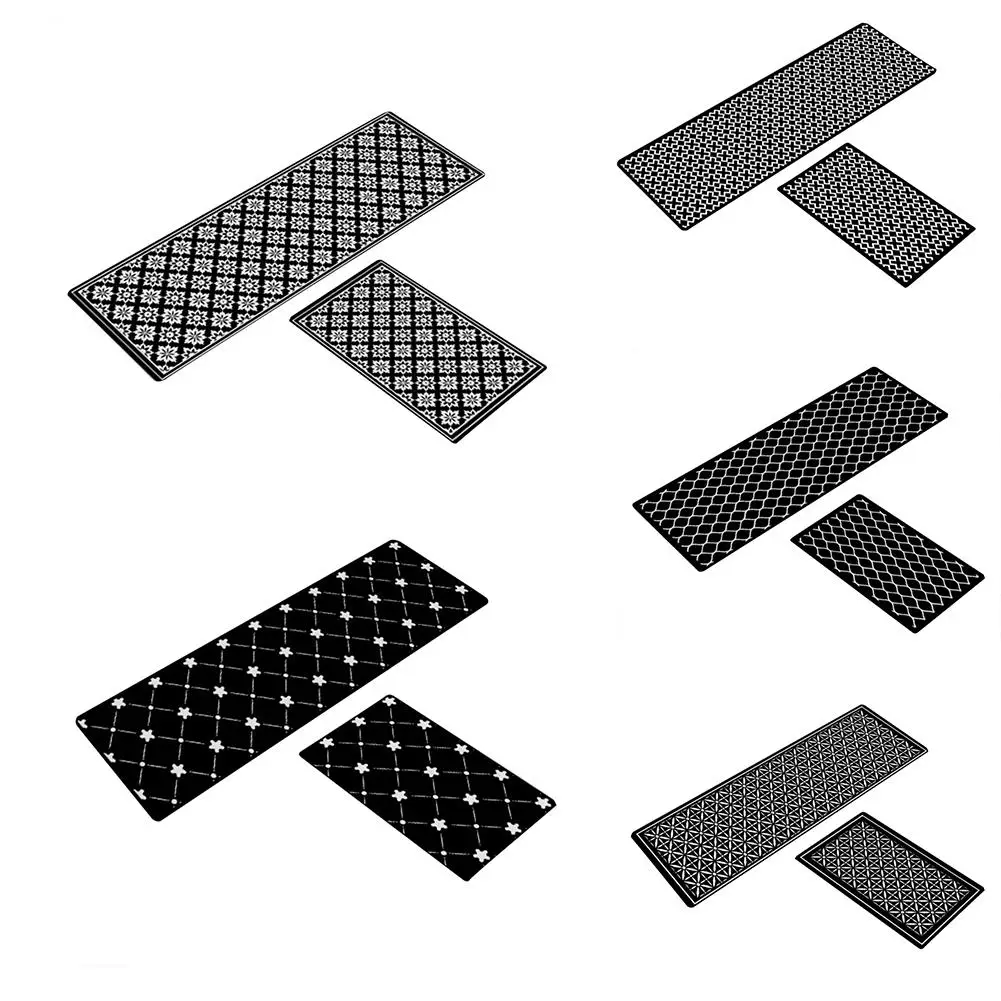 

2 Pieces Of Microfiber Non-slip Soft Kitchen Mat Bathroom Mat Door Mat Runner Carpet Set 40*60 Cm +40*120 Cm